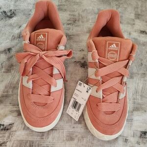 Adidas Coral and White Sneakers